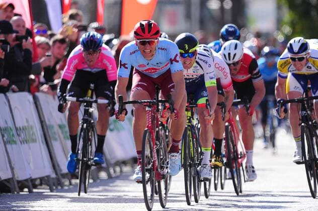 Marcel Kittel (GER Team Katusha Alpecin) gewinnt den letzten Tagesabschnitt der 28. Mallorca Challenge 2019 - Ziel - Zielankunft - Zielfahrt - Zielsprint - Massensprint - Finish - Sieg - Sieger - Jubel - Freude - Emotionen - Aktion Rennszene - Querformat - quer - horizontal - Event Veranstaltung: 28. Mallorca Challenge - Trofeo Playa de Palma - Playa de Palma nach to Palma 159.6 km - Ort Location: Palma de Mallorca - Region: Mallorca - Baleares - Land Country: Spanien Spain - Datum Date: 03.02.2019
