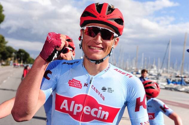 Marcel Kittel (GER Team Katusha Alpecin) gewinnt den letzten Tagesabschnitt der 28. Mallorca Challenge 2019 und freut sich nach einer langen Durststrecke ueber einen Erfolg fuer sein Katusha Team - Jubel - Freude - Emotionen - Querformat - quer - horizontal - Event Veranstaltung: 28. Mallorca Challenge - Trofeo Playa de Palma - Playa de Palma nach to Palma 159.6 km - Ort Location: Palma de Mallorca - Region: Mallorca - Baleares - Land Country: Spanien Spain - Datum Date: 03.02.2019