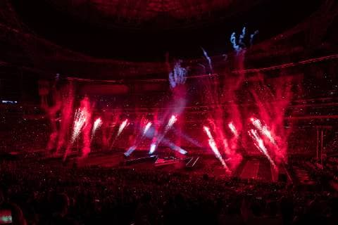 ATLANTA, GA - FEBRUARY 03: A general view of the Super Bowl Pepsi Halftime Show during Super Bowl LIII between the Los Angeles Rams and the New England Patriots on February 3, 2019 at Mercedes Benz Stadium in Atlanta, GA. (Photo by Rich Graessle Icon Sportswire) NFL American Football Herren USA FEB 03 Super Bowl LIII - Pepsi Halftime Show Icon190203493 EDITORIAL USE ONLY