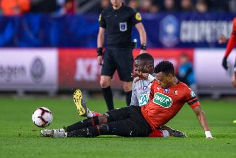 Adama Bakary Soumaoro ( LOSC ) - Edson Andre Sitoe Mexer ( Rennes ) FOOTBALL : Stade Rennais vs Lille OSC - Coupe de France - Rennes - 06 02 2019 FedericoPestellini Panoramic 