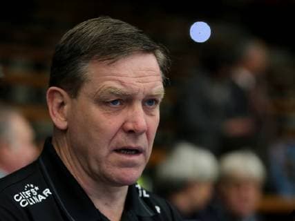 Goeppingen, Germany 07.02.2019, DKB Handball Bundesliga 20. Spieltag, FRISCH AUF! Goeppingen - THW Kiel, Trainer Alfred Gislason (THW) Schaut ( DeFodi541