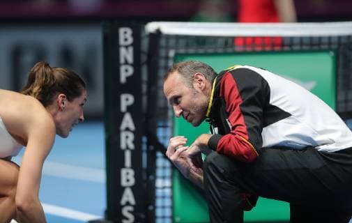 Andrea Petkovic (GER), Teamkapitaen Jens Gerlach (GER)