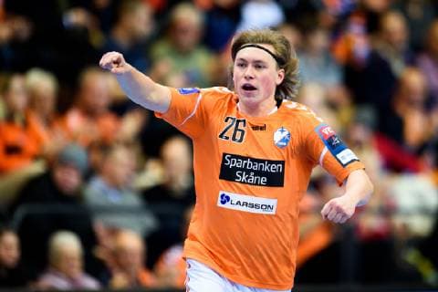 Handball, CL, IFK Kristianstad - KS Vive Tauron Kielce 190209 Kristianstads Valter Chrintz jublar under handbollsmatchen i Champions LeagueÊmellan Kristianstad och Kielce den 9 februari 2019 i Kristianstad. Copyright: AvdoxBilkanovic BB190209AB105