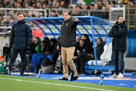 STEPHANE MOULIN (ENTRAINEUR ANGERS) FOOTBALL : Strasbourg vs Angers - Ligue 1 Conforama - 09 02 2019 FEP Panoramic 