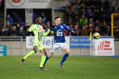 19 Anthony CACI (stra) - 25 Abdoulaye BAMBA (sco) FOOTBALL : Strasbourg vs Angers - Ligue 1 Conforama - 09 02 2019 FEP Panoramic 