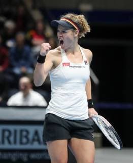 Laura Siegemund (GER) ballt die Faust und feuert sich selbst an, Motivation