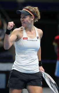 Laura Siegemund (GER) ballt die Faust und feuert sich selbst an, Motivation
