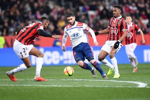 18 NABIL FEKIR (OL) - 26 MYZIANE MAOLIDA (NICE) FOOTBALL : Nice vs Lyon - Ligue 1 Conforama - 10 02 2019 FEP Panoramic 