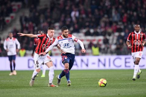 18 NABIL FEKIR (OL) - 06 REMI WALTER (NICE) FOOTBALL : Nice vs Lyon - Ligue 1 Conforama - 10 02 2019 FEP Panoramic 