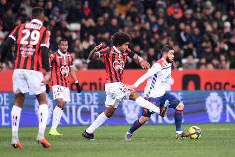 18 NABIL FEKIR (OL) - 31 DANTE (NICE) FOOTBALL : Nice vs Lyon - Ligue 1 Conforama - 10 02 2019 FEP Panoramic 