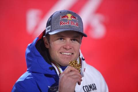 ALPINE SKIING - FIS Ski WC Are ARE,SWEDEN,11.FEB.19 - ALPINE SKIING - FIS Alpine World Ski Championships, alpine combined, men, award ceremony. Image shows Alexis Pinturault (FRA). Keywords: medal. GEPAxpictures xMarioxKneisl