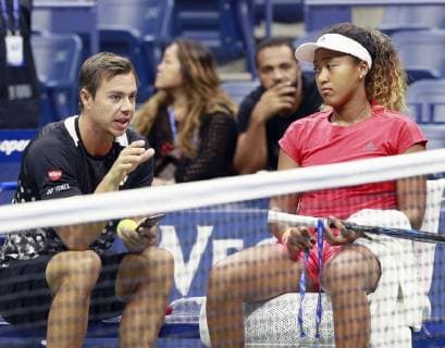 Tennis: Osaka parts ways with coach Bajin Naomi Osaka (R) of Japan and her coach Sascha Bajin are pictured ahead of the final of the U.S. Open tennis tournament in New York in September 2018. Osaka announced on Feb. 11, 2019 that she will no longer be working with Bajin, two weeks after winning the Australian Open, her second straight Grand Slam title. 