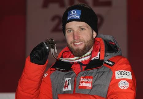 FIS Alpine World Championships 2019 Super Kombination der Herren Marco Schwarz (AUT) belegt den 3. Platz Are Schweden WM Strecke