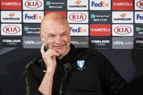 190213 Uwe Rösler, head coach of Malmö FF during a press conference PK Pressekonferenz ahead of the Europa League match between Malmö FF and Chelsea on February 13, 2019 in Malmö. Photo: Ludvig Thunman BILDBYRAN kod LT 35599 Copyright: LUDVIGxTHUNMAN BB190213LT001