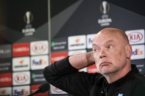 190213 Uwe Rösler, head coach of Malmö FF during a press conference PK Pressekonferenz ahead of the Europa League match between Malmö FF and Chelsea on February 13, 2019 in Malmö. Photo: Ludvig Thunman BILDBYRAN kod LT 35599 Copyright: LUDVIGxTHUNMAN BB190213LT012
