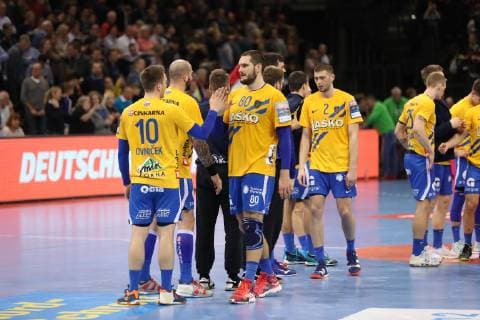 SG Flensburg-Handewitt vs RK Celje Pivovarna Lasko, Handball, EHF Champions League Gruppenphase, 13.02.19 RK Celje Pivovarna Lasko nach dem Spiel