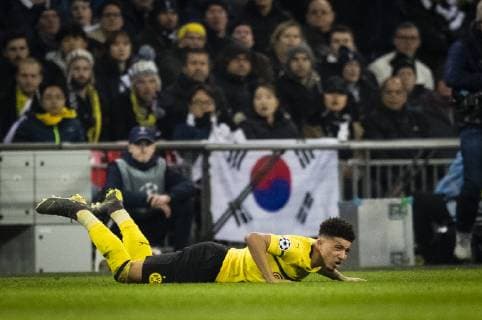 London, 13.02.2019 Jadon Malik Sancho (BvB) enttäuscht Tottenham Hotspur - Borussia Dortmund