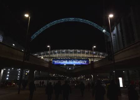 England, London 13.02.2019, UEFA Champions League - 2018 19 Season, Round of 16, First leg, Tottenham Hotspur FC - BV Borussia Dortmund, A general view outside Wembley stadium ( DeFodi056