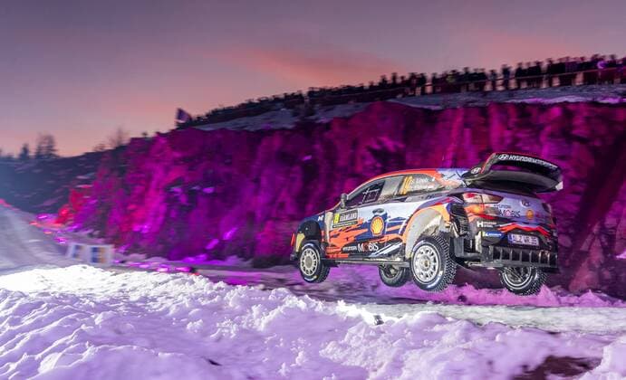 Sport Themen der Woche KW07 Sport Bilder des Tages WRC, Rallye Schweden RALLY SWEDEN 2019. Classic winter fixture that spans two countries as it ventures deep into the frozen and remote forests of Sweden and Norway. Studded tyres provide remarkable grip on snow and ice. Paradoxically, it is one of the season’s fastest rounds. OGIER Sébastien Torsby SWEDEN  Copyright: xKarlixSaul SCANPIXx