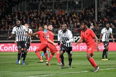 19 STEPHANE BAHOKEN (SCO) - 17 CHEIKH NDOYE (SCO) - 06 REMI WALTER (NICE) FOOTBALL : Angers vs Nice - Ligue 1 Conforama - 16 02 2019 FEP Panoramic 
