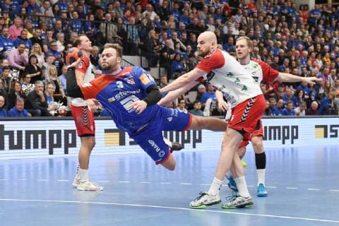 Marcel Niemeyer (HBW Balingen-Weilstetten) bei einem Angriff, HBW Balingen-Weilstetten vs. ASV Hamm-Westfalen, 2. Handball Bundesliga, 22. Spieltag, 16.02.2019, HBW Balingen-Weilstetten vs. ASV Hamm-Westfalen, 2. Handball Bundesliga, 22. Spieltag, 16.02.2019 Balingen Copyright: xEIBNER Florian_Schustx EP_SCHUST