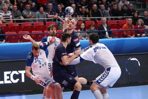 Handball, CL, Paris St. Germain - HC Zagreb Henrik Toft Hansen (Paris) HANDBALL : VELUX EHF Champions League - 12eme journee - Paris Saint-Germain Handball vs HC PPD Zagreb - 17 02 2019 KevinDomas Panoramic 