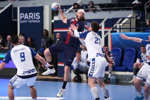 Handball, CL, Paris St. Germain - HC Zagreb Mikkel Hansen (Paris) HANDBALL : VELUX EHF Champions League - 12eme journee - Paris Saint-Germain Handball vs HC PPD Zagreb - 17 02 2019 KevinDomas Panoramic 
