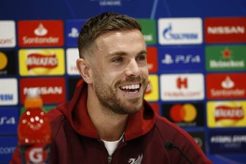18th February 2019, Anfield, Liverpool, England; UEFA Champions League, pre match press conference PK Pressekonferenz ahead of Liverpool versus Bayern Munich; Jordan Henderson of Liverpool speaking to the media during today s press conference at Anfield ahead of tomorrow s Champions League round of 16 first leg match against Bayern Munich  ActionPlus12106433 AlanxMartin