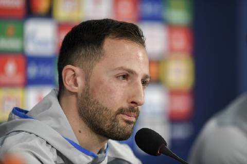 19.02.2019, Fussball, Saison 2018 2019, Champions League, Achtelfinale - Pressekonferenz und Abschlusstraining FC Schalke 04 Cheftrainer Domenico TEDESCO (FC Schalke 04) Gelsenkirchen Veltins Arena NRW Deutschland