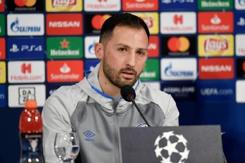 19.02.2019, Fussball, Saison 2018 2019, Champions League, Achtelfinale - Pressekonferenz und Abschlusstraining FC Schalke 04 Cheftrainer Domenico TEDESCO (FC Schalke 04) Gelsenkirchen Veltins Arena NRW Deutschland