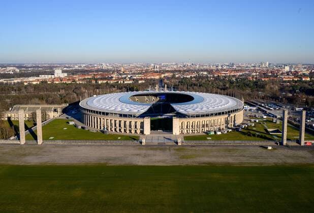 16. Februar 2019: Berlin, Olympiastadion: Fussball 1. Bundesliga, 22. Spieltag: Hertha BSC - SV Werder Bremen: Das Olympiastadion in Berlin, Heimstaette von Fussball Bundesligist Hertha BSC. DFL REGULATIONS PROHIBIT ANY USE OF PHOTOGRAPHS AS IMAGE SEQUENCES AND OR QUASI-VIDEO.