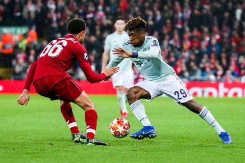 v. li. im Zweikampf ÊTrent Alexander - Arnold (FC Liverpool) und Kingsley Coman (FC Bayern Muenchen) GER, UEFA Champions League, Achtelfinale, FC Liverpool - FC Bayern Muenchen, 19.02.2019 Liverpool Copyright: xTomxWellerx xEibner-Pressefotox EP_twr