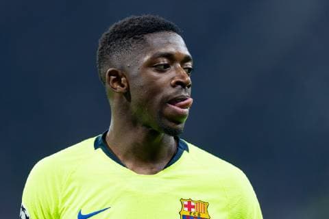Lyon, Frankreich, 19.02.2019, UEFA Champions League - 2018 19 Season, Viertelfinale, Olympique Lyon - FC Barcelona Barca Ousmane Dembele (FCB) schaut ( DeFodi053