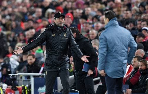 FUSSBALL CHAMPIONS LEAGUE SAISON 2018 2019 ACHTELFINAL HINSPIEL FC Liverpool - FC Bayern Muenchen 19.02.2019 Trainer Juergen Klopp (li, FC Liverpool)) und Trainer Niko Kovac (re, FC Bayern Muenchen)