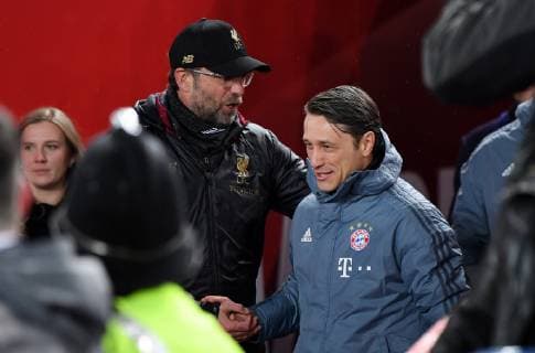 FUSSBALL CHAMPIONS LEAGUE SAISON 2018 2019 ACHTELFINAL HINSPIEL FC Liverpool - FC Bayern Muenchen 19.02.2019 Trainer Juergen Klopp (li, FC Liverpool) und Trainer Niko Kovac (re, FC Bayern Muenchen)