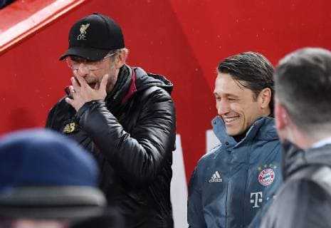FUSSBALL CHAMPIONS LEAGUE SAISON 2018 2019 ACHTELFINAL HINSPIEL FC Liverpool - FC Bayern Muenchen 19.02.2019 Trainer Juergen Klopp (li, FC Liverpool) und Trainer Niko Kovac (re, FC Bayern Muenchen) vor dem Spiel