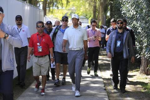 February 19, 2019 - EUM20190219DEP12.JPG.CIUDAD DE MEXICO Tenis-WGC-Mexico.- 19 de febrero 2019.- El golfista estadounidense Tiger Woods llego al Club Chapultepec con todo el esplendor esperado. La maxima estrella que presenta el WGC Mexico Championship conocio el campo en el que jugara de jueves a domingo. Foto: Agencia EL UNIVERSAL RCC. Latin News: February 19, 2019 Copyright: xIrvinxOlivaresx
