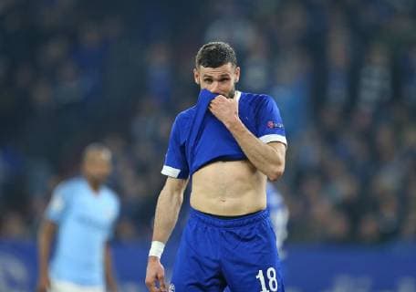 20.02.2019, Fussball UEFA Champions League 2018 2019, Achtelfinale, FC Schalke 04 - Manchester City, in der VELTINS-Arena Gelsenkirchen. Daniel Caligiuri (Schalke) enttäuscht
