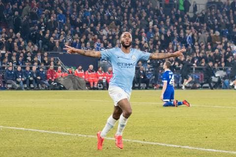 Raheem Sterling of Manchester City during the UEFA Champions League round of 16 match between Schalke 04 and Manchester City at Arena Auf Schalke on February 20, 2019 in Gelsenkirchen, Germany UEFA Champions League 2018 2019 xVIxVIxImagesx xGerritxvanxKeulenxIVx 13690135