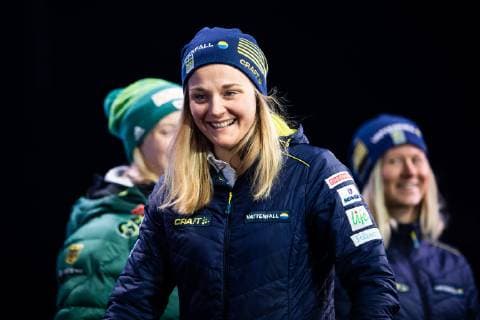 Nordische Ski WM in Seefeld, Langlauf Sprint Damen, Siegerehrung 190222 Stina Nilsson of Sweden at the medal ceremony for womenÂ s cross-country skiing sprint during the FIS Nordic World Ski Championships on February 22, 2019 in Seefeld in Tirol. Photo: Joel Marklund BILDBYRAN kod JM 87883 Copyright: JOELxMARKLUND BB190222JM117