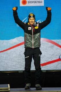 NORDIC SKIING - FIS Nordic World Ski Championships Seefeld 2019 SEEFELD,AUSTRIA,22.FEB.19 - NORDIC SKIING, NORDIC COMBINED - FIS Nordic World Ski Championships, medal plaza, award ceremony, 10km Gundersen, large hill. Image shows Mario Seidl (AUT). GEPAxpictures xPhilippxBrem