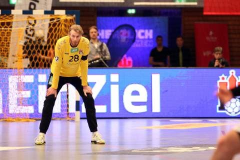 Handball 2.Handball Bundesliga 2018 2019 - Handball Sportverein Hamburg vs. HC Rhein Vikings Torwart Aron Edvardsson (Handball Sportverein Hamburg), Sporthalle Hamburg Hamburg