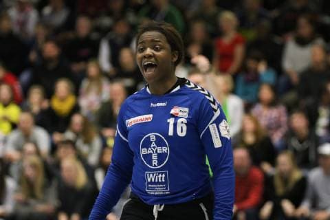 Vaneesa Fehr ( Leverkusen ) lautstark, Handball - 1.Bundesliga Frauen Handball - Borussia Dortmund vs. Bayer 04 Leverkusen, Herdecke , Sporthalle Bleichstein, 22.02.2019 , Herdecke Sporthalle Bleichstein NRW Deutschland