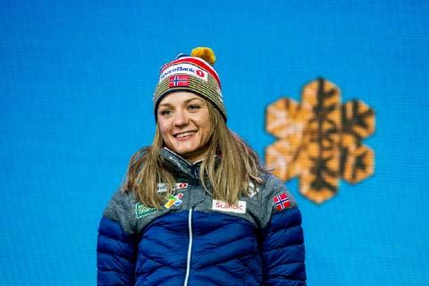 190222 Gold medalist Maiken Caspersen Falla of Norway at the medal ceremony for women s cross-country skiing sprint during the FIS Nordic World Ski Championships on February 22, 2019 in Seefeld in Tirol. Photo: Vegard Wivestad Gr¿tt BILDBYRN kod VG 170289 Copyright: VEGARDxWIVESTADxGR¯TT BB190222ZD033