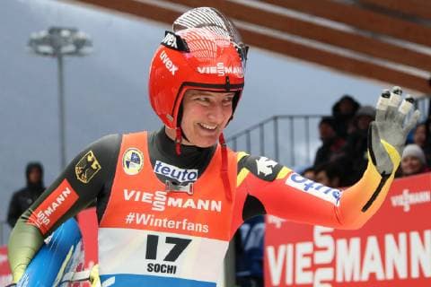 SOCHI, RUSSIA - FEBRUARY 23, 2019: Athlete Tatjana Hufner of Germany competes in the women s singles event as part of the 2018 19 Luge World Cup at Sochi s Olympic sliding track. Dmitry Feoktistov TASS  TS0A214F