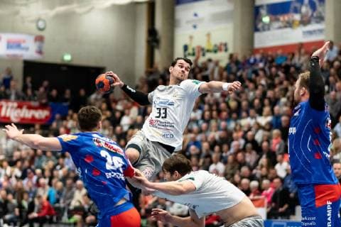 Roman Becvar (HC Elbflorenz Dresden 33), HBW Balingen-Weilstetten vs. HC Elbflorenz Dresden, Handballl, DKB, Herren, 2.Bundesliga, 23. Spieltag, Saison 18 19, GER, 23.02.2019, HBW Balingen-Weilstetten vs. HC Elbflorenz Dresden, Handballl, DKB, Herren, 2.Bundesliga, 23. Spieltag, Saison 18 19, GER, 23.02.2019 Balingen Copyright: xEIBNER WolfgangxFrankx EP_WFK