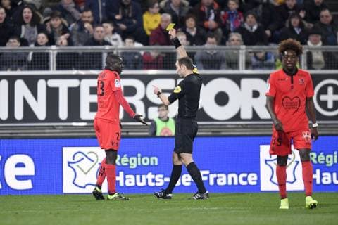 23 MALANG SARR (NICE) - DECEPTION - CARTON JAUNE FOOTBALL : Amiens vs Nice - Ligue 1 Conforama - 23 02 2019 AnthonyBIBARD FEP Panoramic 