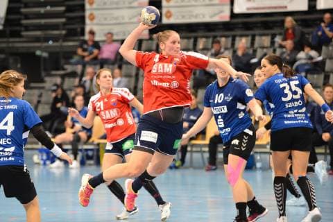Handball 2. Bundesliga DJK MJC Trier : Herrenberg Schroeder Katrin (Torhueterin Herrenberg) GER, DJK MJC Trier - SG H2Ku Herrenberg, 2. Bundesliga, Frauen, 23.02.2019 Trier Copyright: xEIBNER Hans_Kraemerx EP_eer