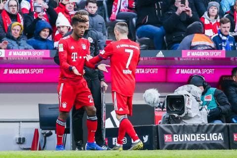 Kingsley Coman (FC Bayern Muenchen) wird fuer Franck Ribery (FC Bayern Muenchen) eingewaechselt DFL regulations prohibit any use of photographs as image sequences and or quasi-video. GER, Fussball, 1. Bundesliga, FC Bayern Muenchen - Hertha BSC Berlin, 23.02.2019 Muenchen Copyright: xTomxWellerx xEibner-Pressefotox EP_eer