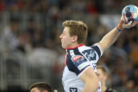Zagreb, 24 02 2019 - Arena Zagreb hall, 2018 19 EHF Men s Champions League Group Phase. HC PPD Zagreb (black) - SG Flensburg-Handewit (white) 21:22 JOHANNESSEN Goeran Soegaard (23) 